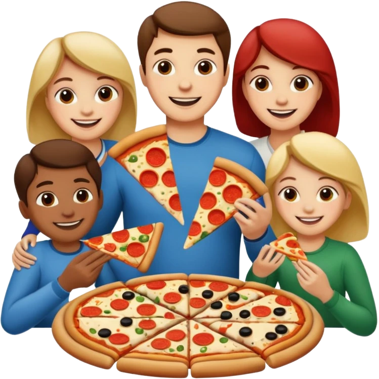 familiy eating pizza emoji