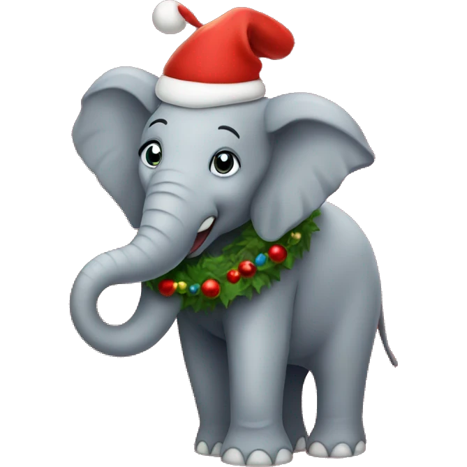 Christmas elephant emoji