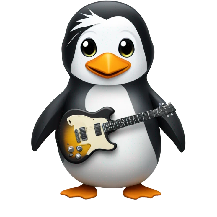 Rockstar penguin emoji