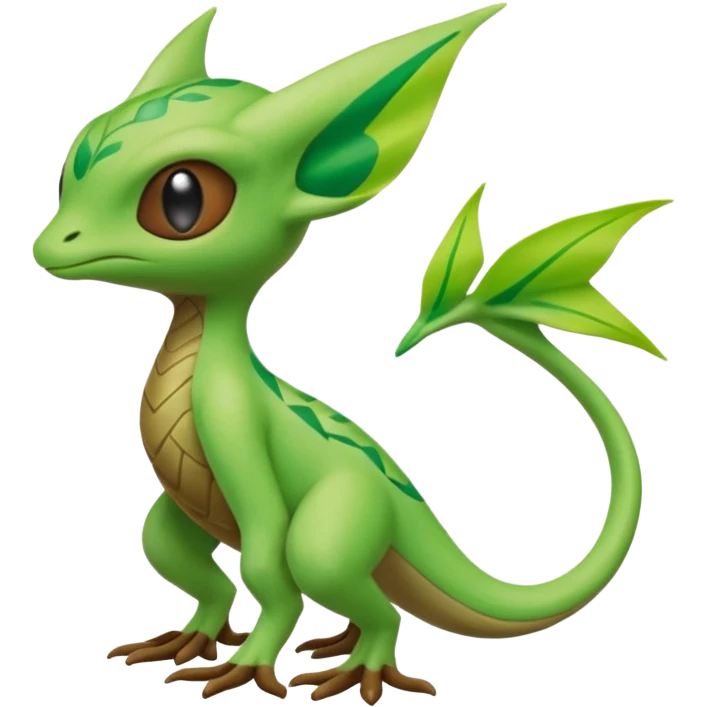 Celebi-Axew-Grovyle-hybrid-Fakémon-creature (full body) emoji