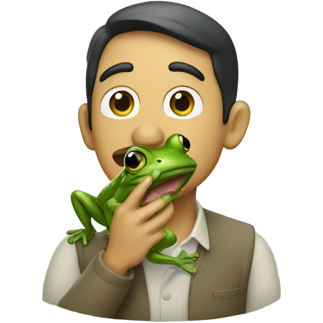Man eating a frog emoji