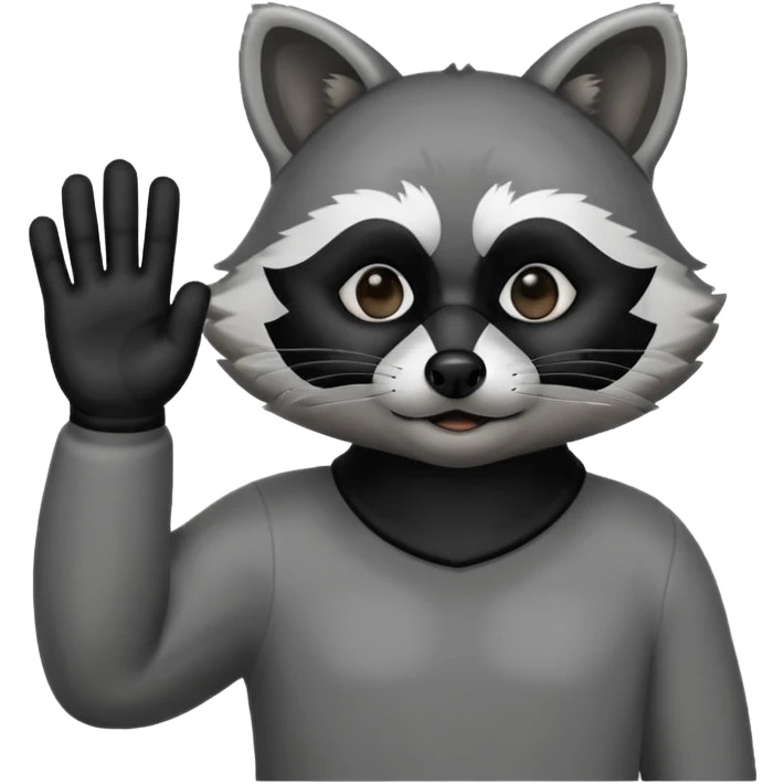 A raccoon giving a salute emoji
