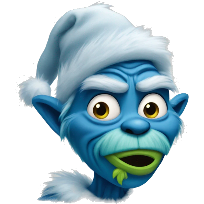 Blue Grinch emoji