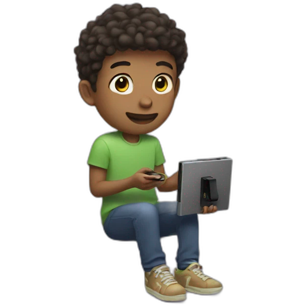 boy plays switch emoji