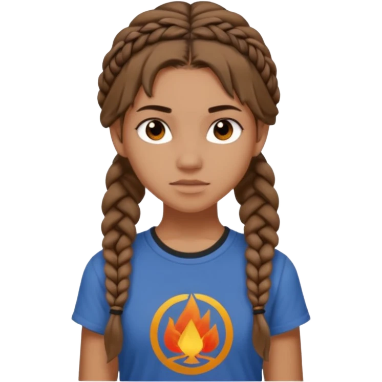 Black Annabeth Chase with brown hair in tiny braids in a half up half down emoji