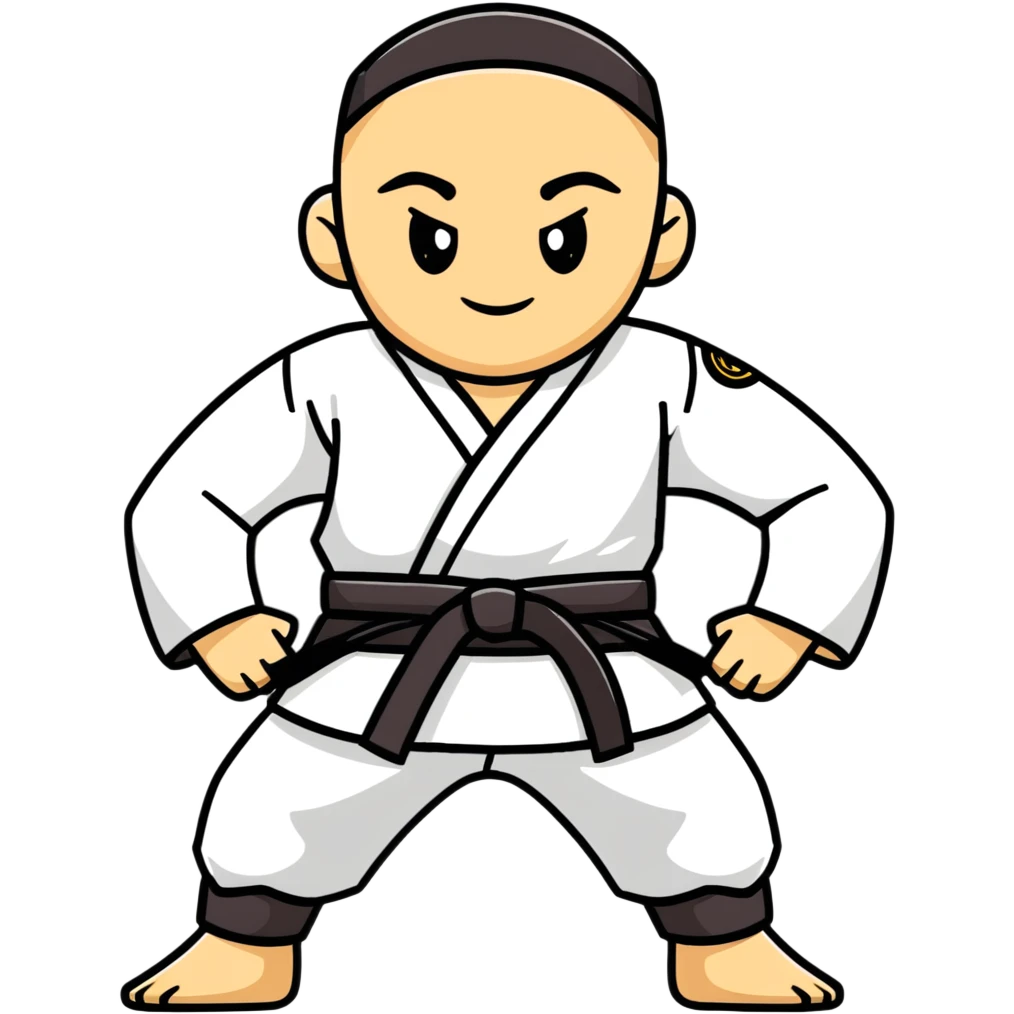 Folded martial arts uniform with belt emoji