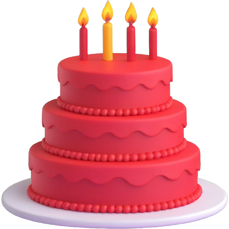 red birthday cake emoji