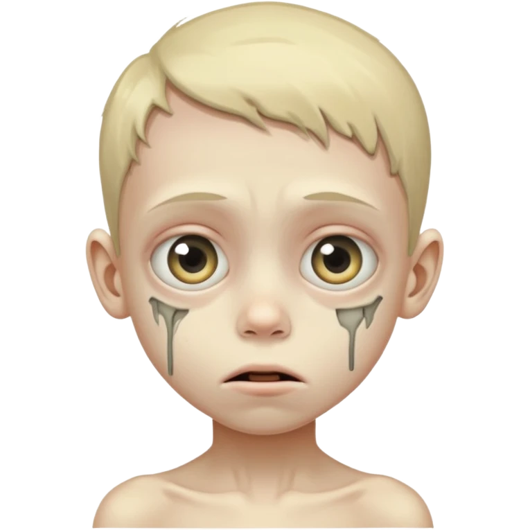criança com corpo extremamente desnutrido emoji