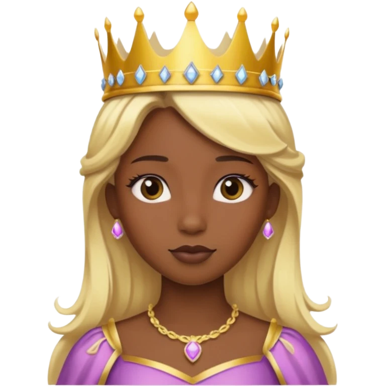 blonde haired princesse dark face emoji