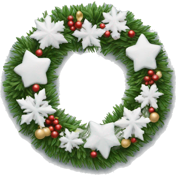 White christmas wreath  emoji