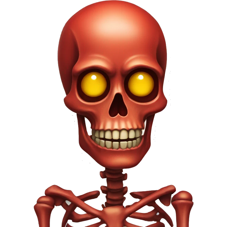 Red skeleton head with yellow eyes  emoji