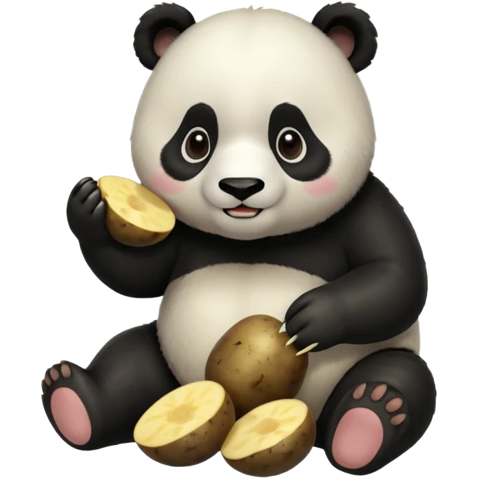 Panda eating potatoes emoji