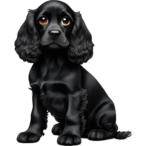 Black cocker spaniel 5 months old  emoji
