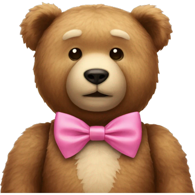 teddy bear with a pink bow tie emoji