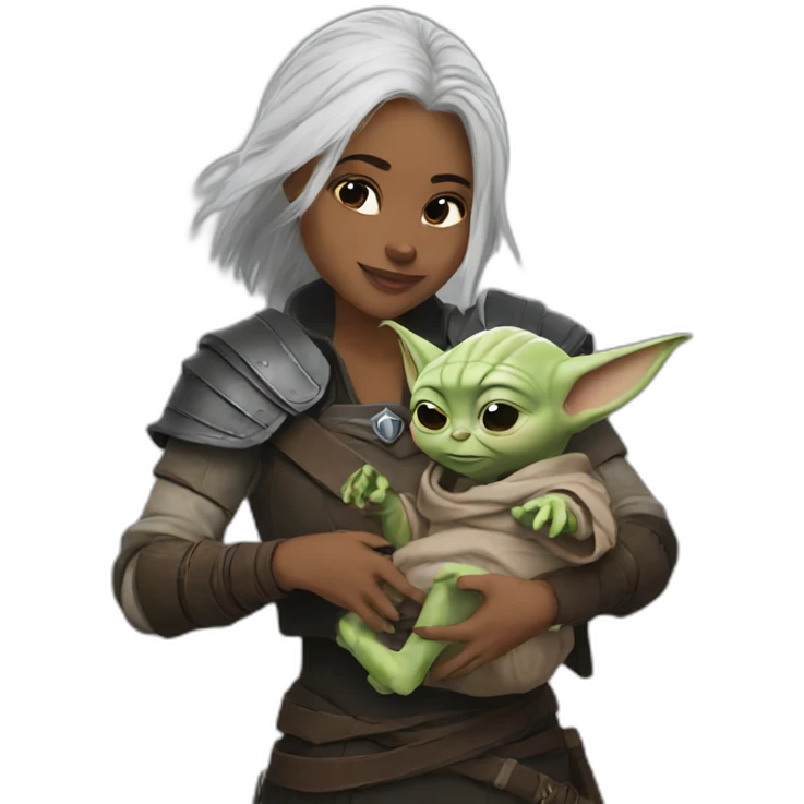 The witcher holding baby yoda emoji
