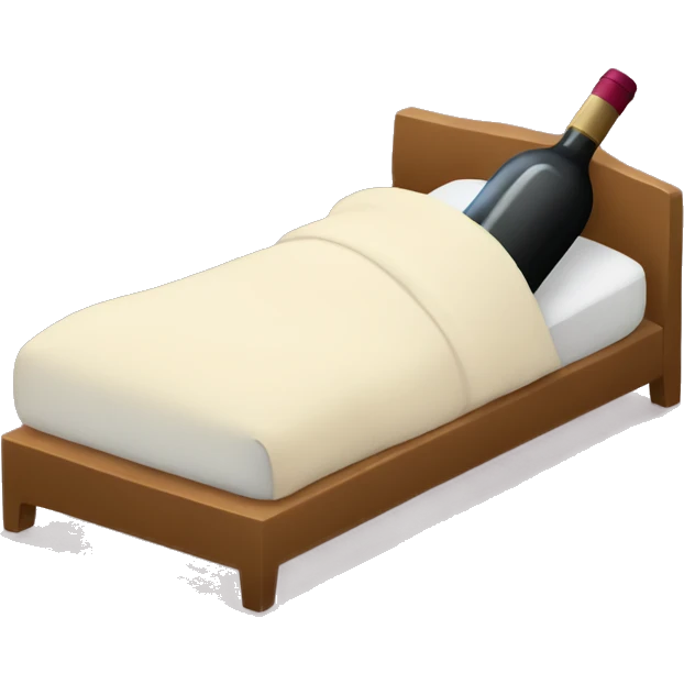 Bottle of wine sleeping in the bed  emoji