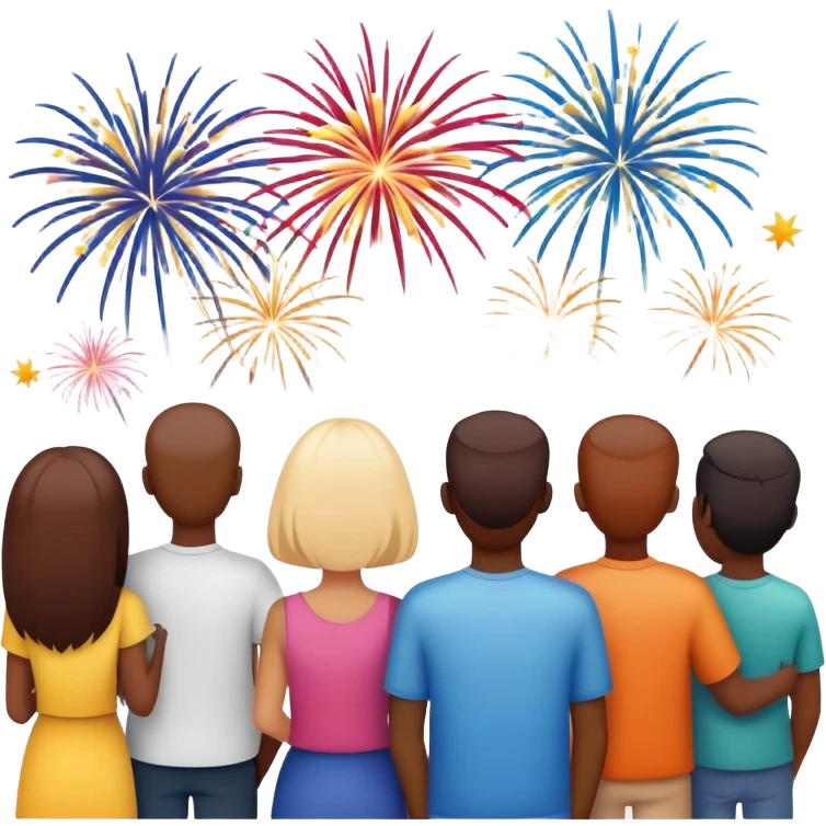group of people watching fireworks emoji