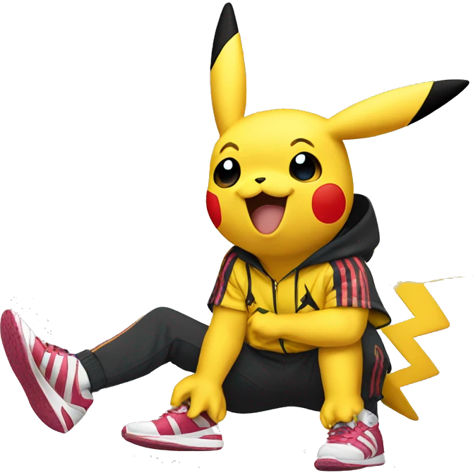Pikachu wearing adidas track suit  emoji