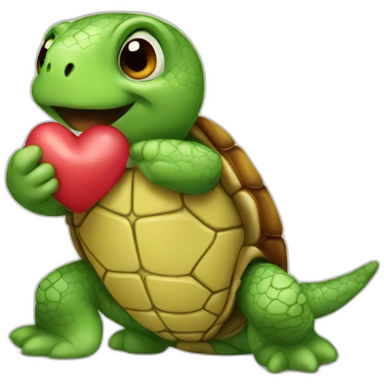 kiss turtle emoji