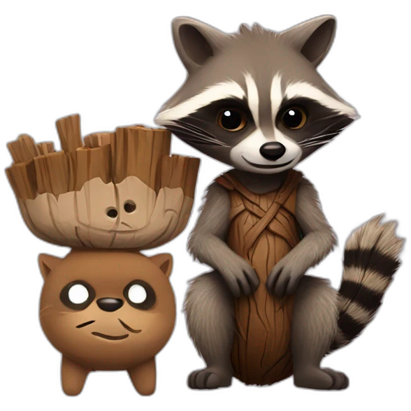 raccoon and groot emoji