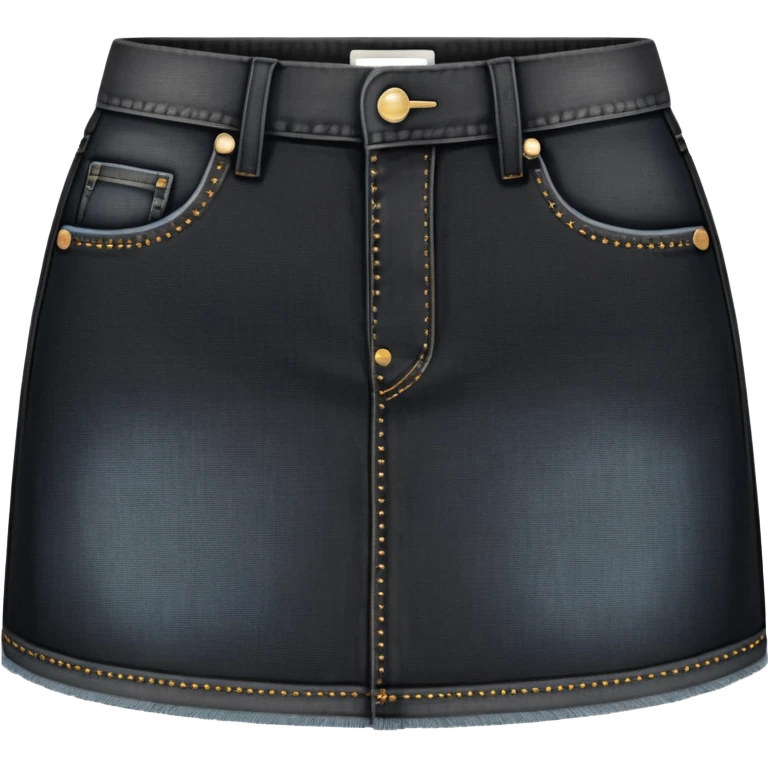 super realistic black denim mini skirt emoji