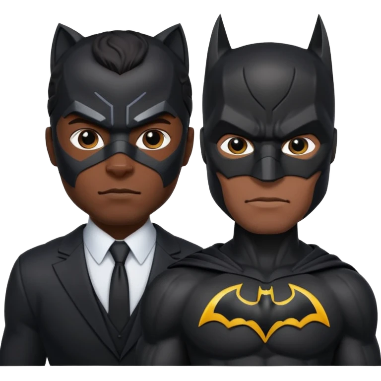 Black Panther and Batman emoji