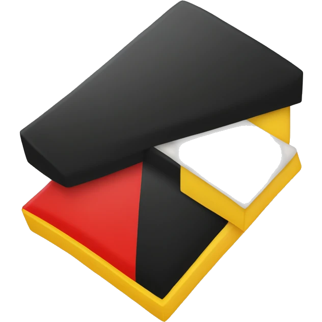 Half black and half red rectangle with a yellow rectangle in the middle  emoji