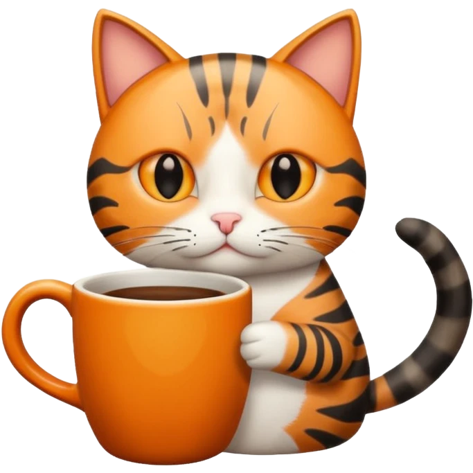 Cat with coffee emoji