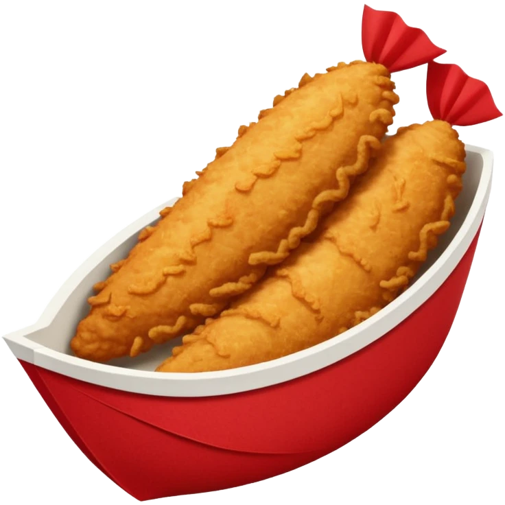 breaded chicken tenders in a red paper food boat  emoji