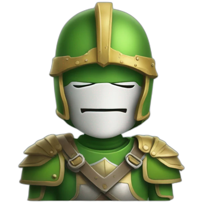 schroumptf avec du vert et une armure emoji