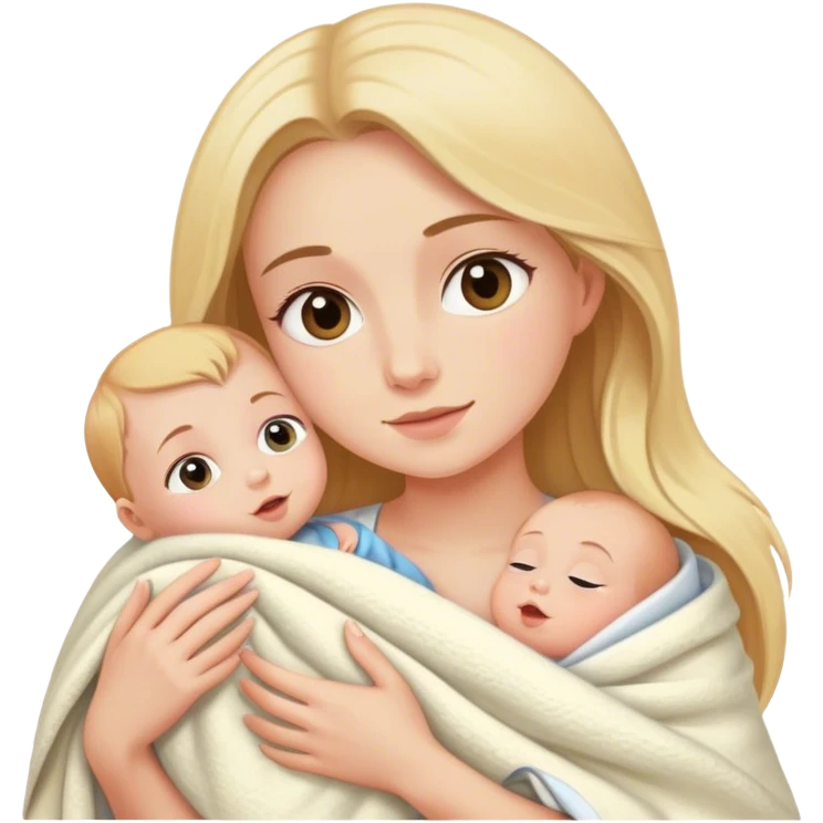 Girl and her baby blanket  emoji