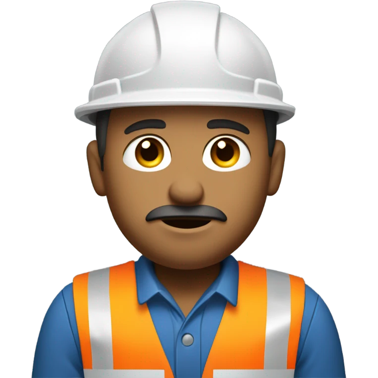 blue collar worker photorealistic serious emoji