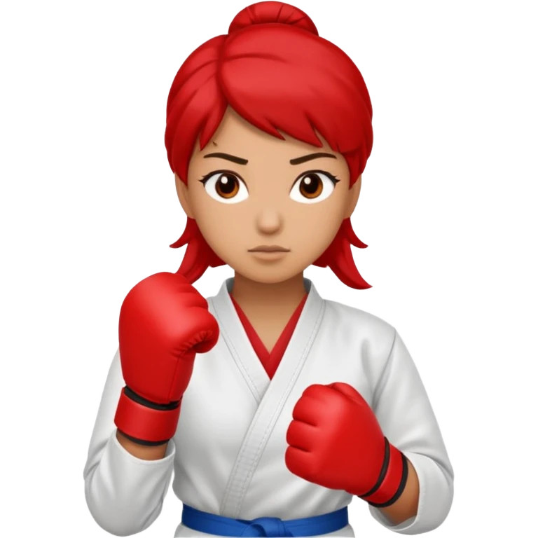 karate lady, red glove emoji
