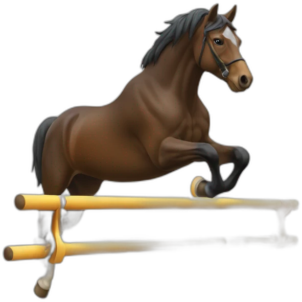 Cheval sautant au dessus d'un obstacle emoji