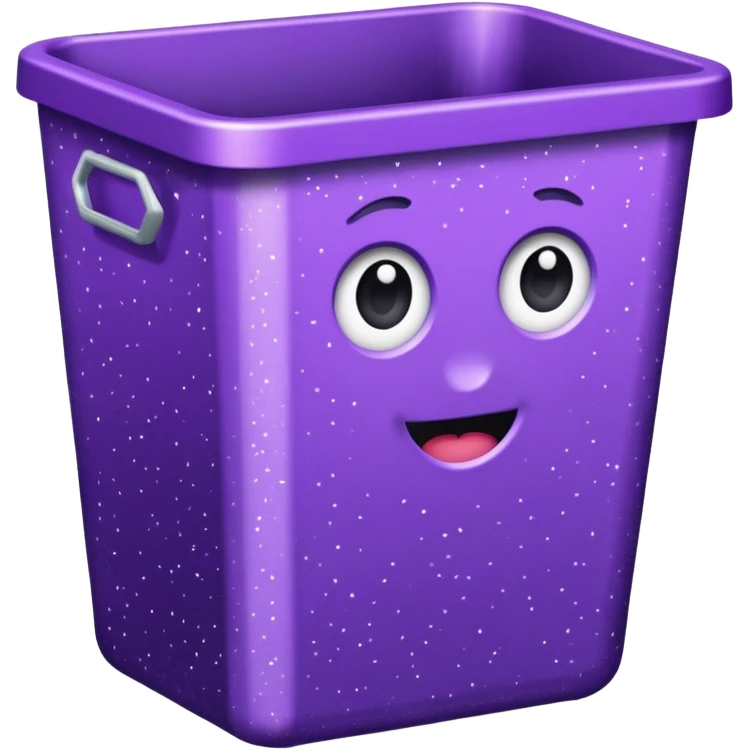 Glitter Purple and Cian  metal rubbish bin office emoji