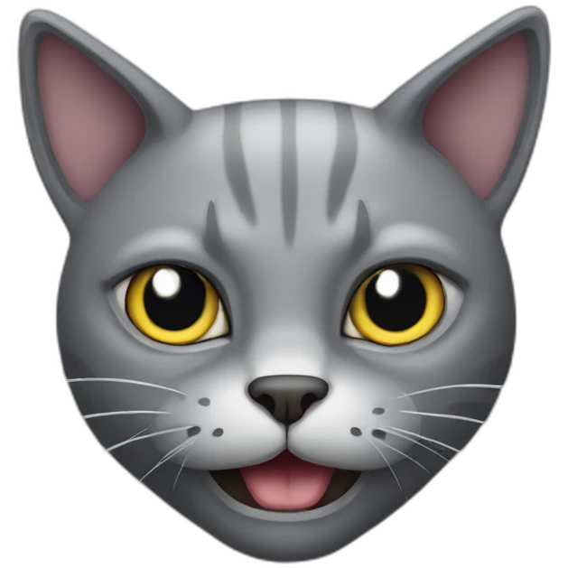 evil grey cat emoji