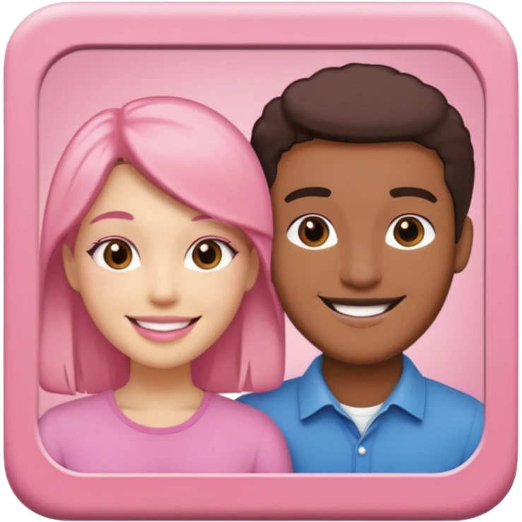 pink polaroid photo of a couple emoji