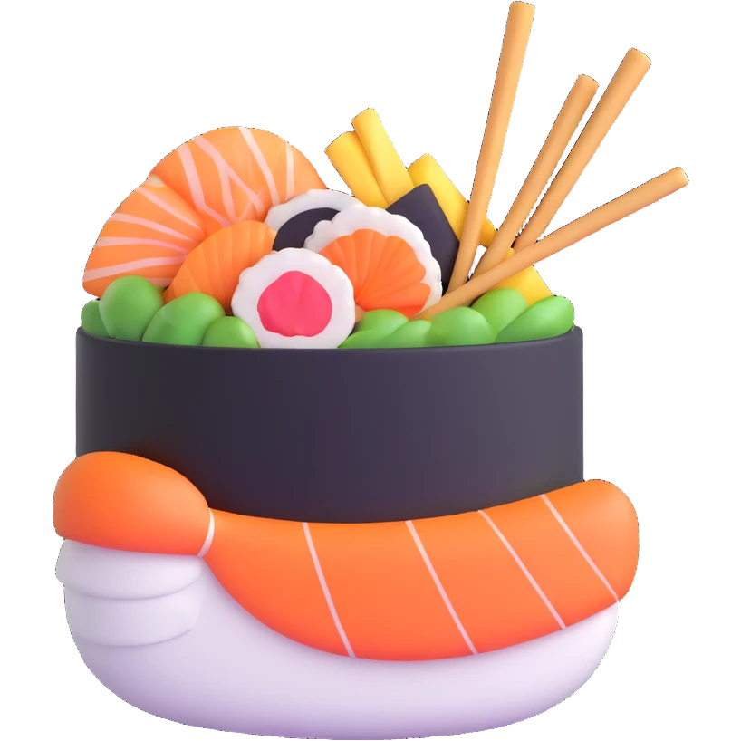 whimsical sushi trash emoji