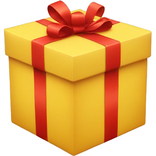 a yellow box gift with red ribbon emoji emoji