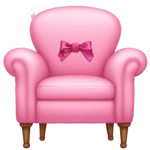 Soft pink chair and pink bow emoji