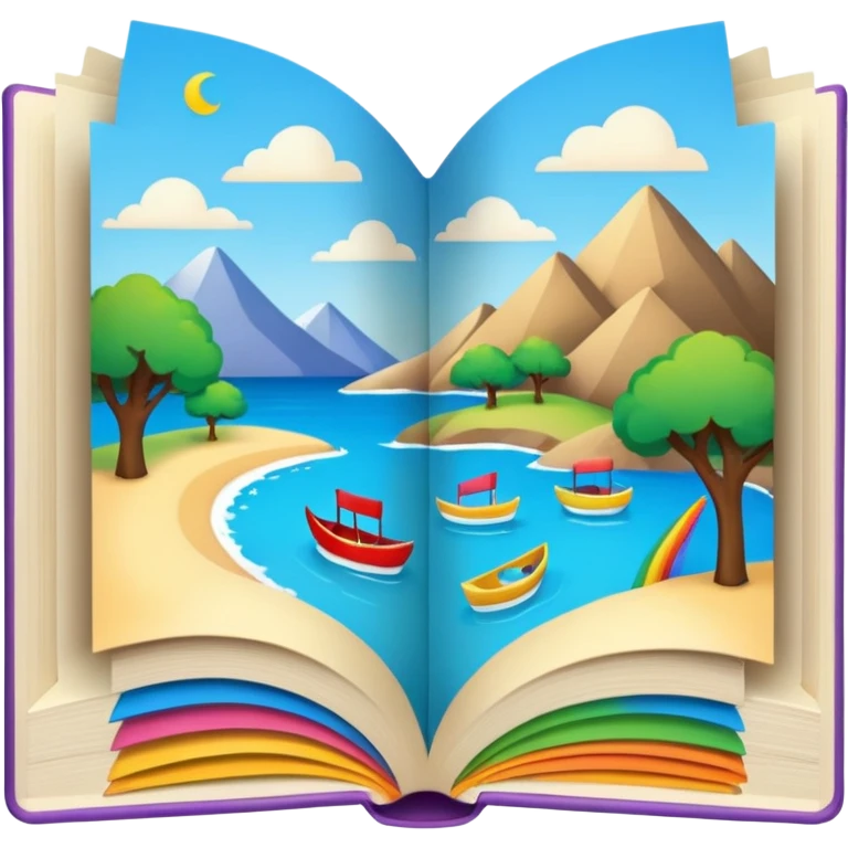 a story picture folding book emoji