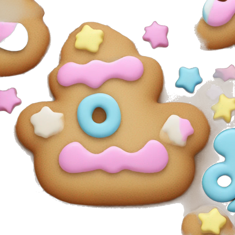 Pastel gingerbread man emoji