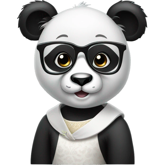 Panda wearing dress with glasses  emoji