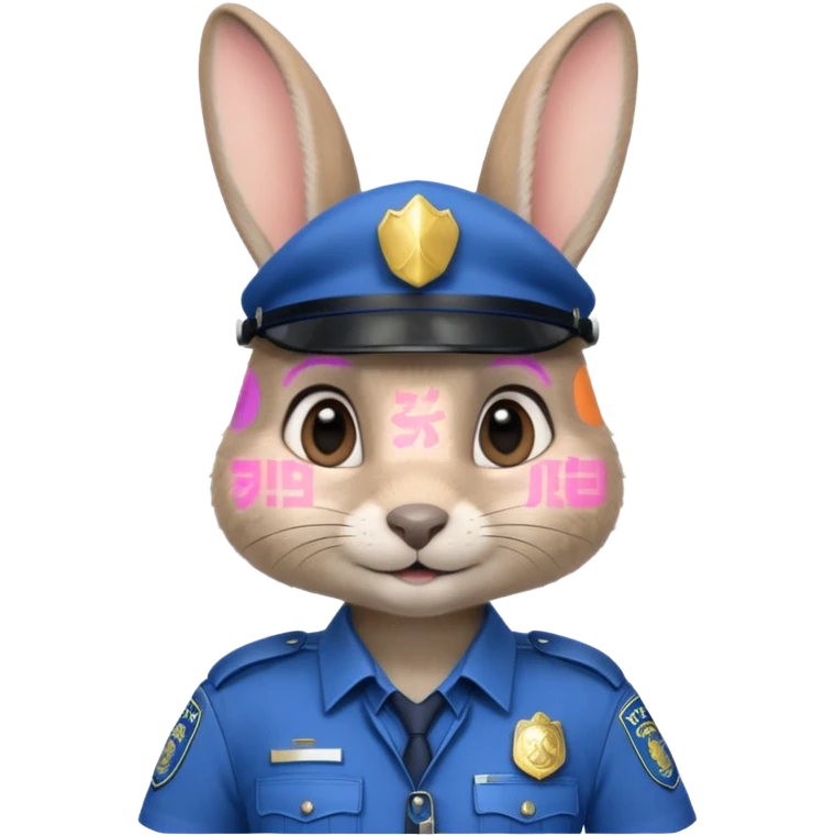 Judy Hopps (gray rabbit with police suit, without a cap) from the Zootopia Disney movie emoji