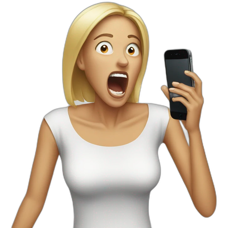 woman scream phone emoji