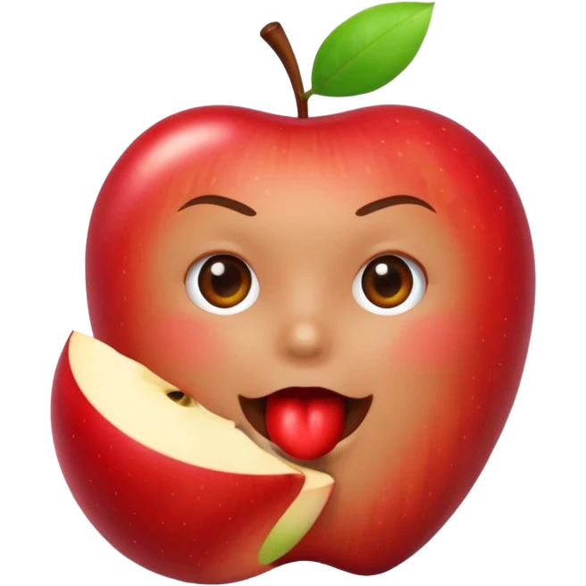 android eating apple emoji