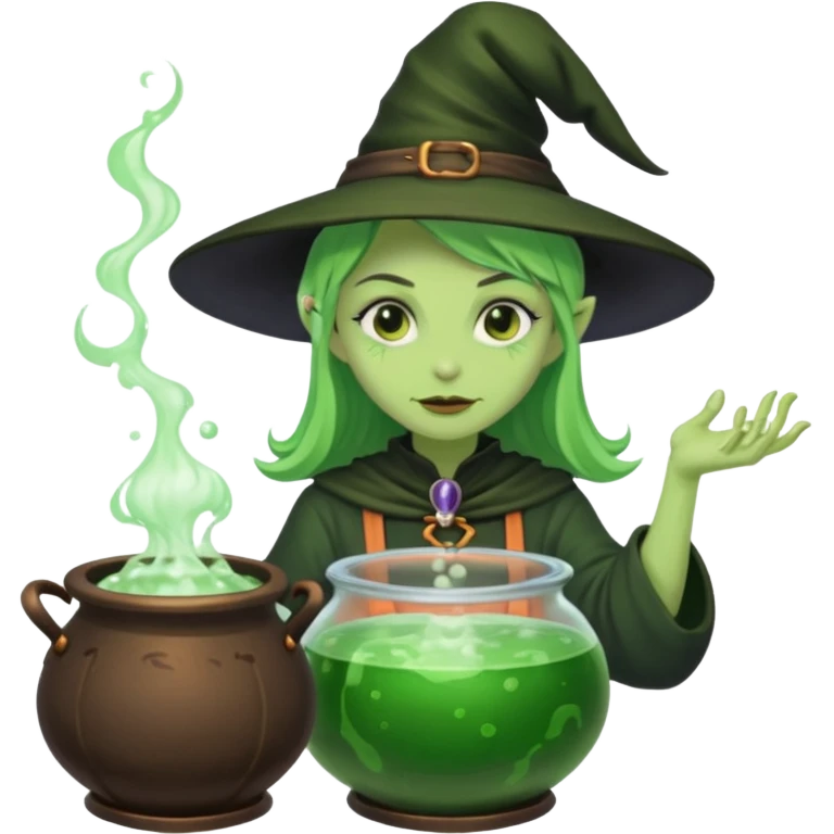 green witch cooking potion emoji