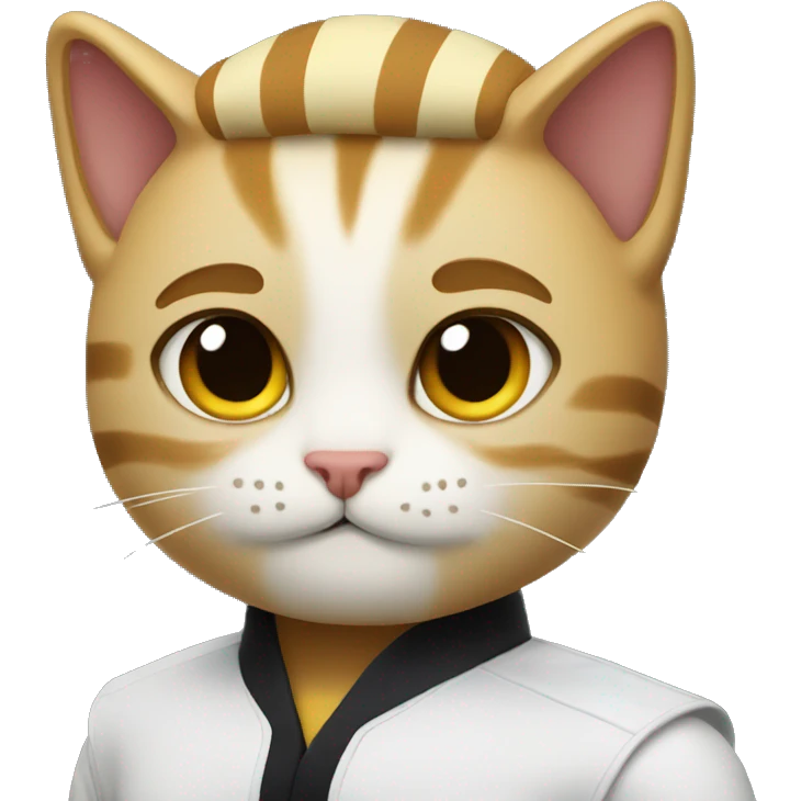 cat in cobra kai uniform emoji