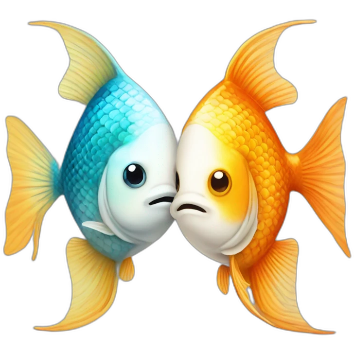 Pisces ying and yang koi fish emoji