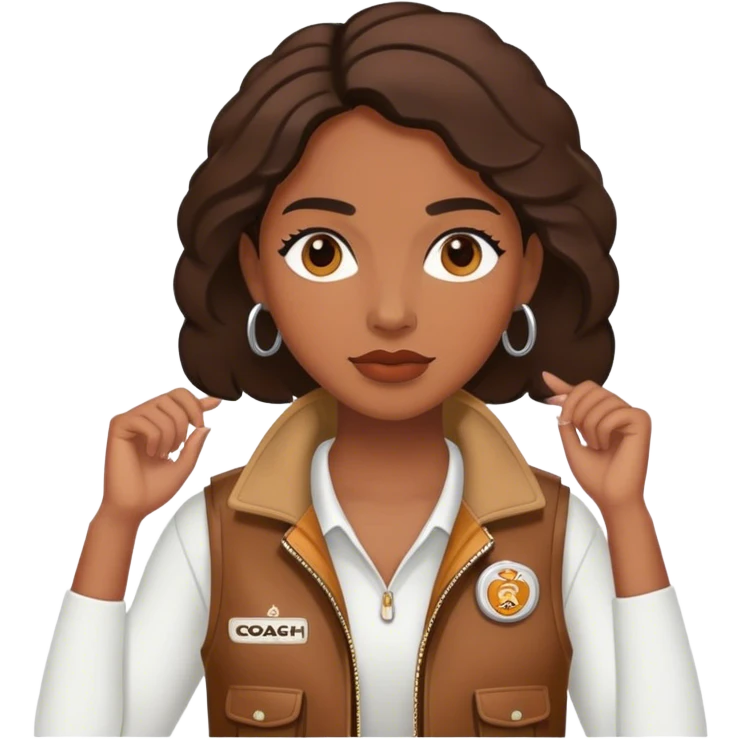 female sport coach with coach vest emoji